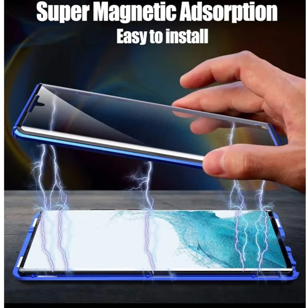Green Tempered Glass Magnetic Case for Samsung Galaxy S23Ultra-Like New - Picture 2 of 5